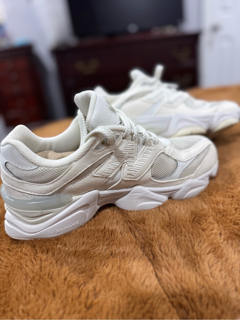 New Balance 9060 Women’s Chunky Cream and White Sneakers - Picture 9 of 13